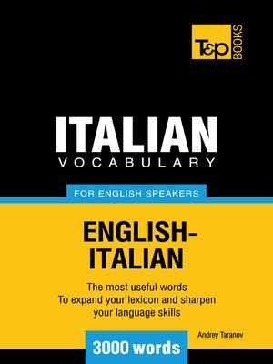 cover image of Italian Vocabulary for English Speakers